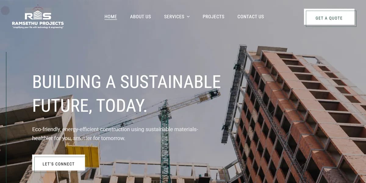 Ramsethu Projects responsive website design screen 1
