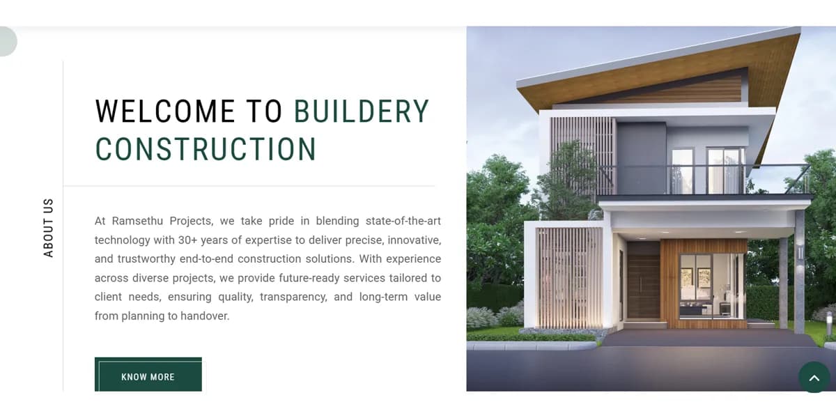 Ramsethu Projects responsive website design screen 2