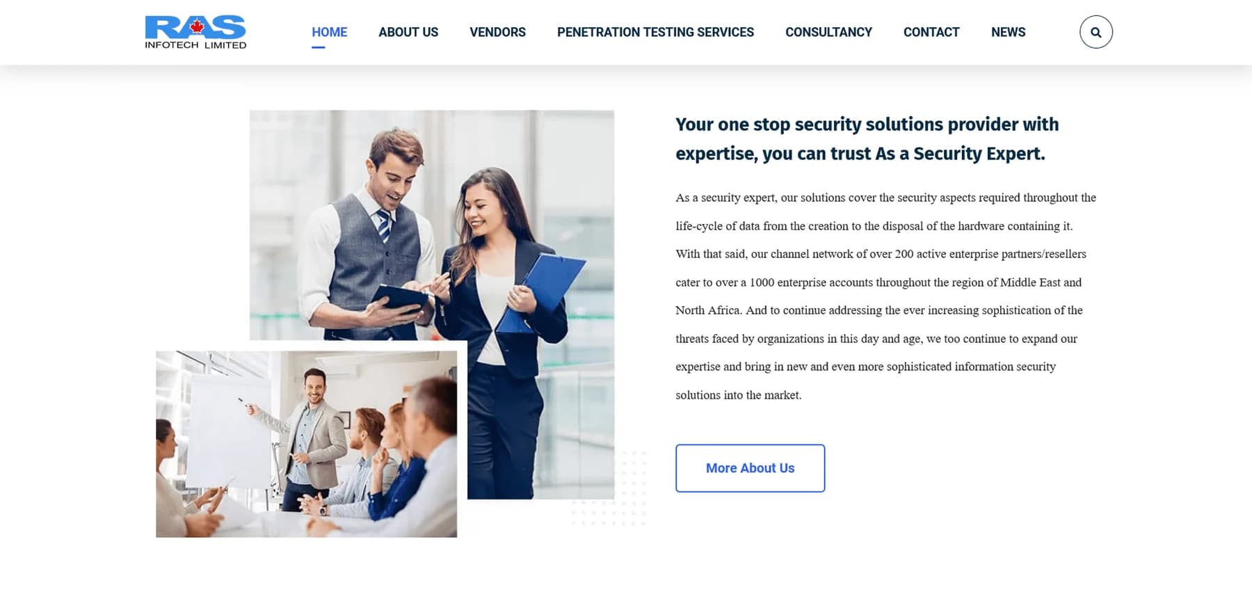 Ras Infotech Limited responsive website design screen 1