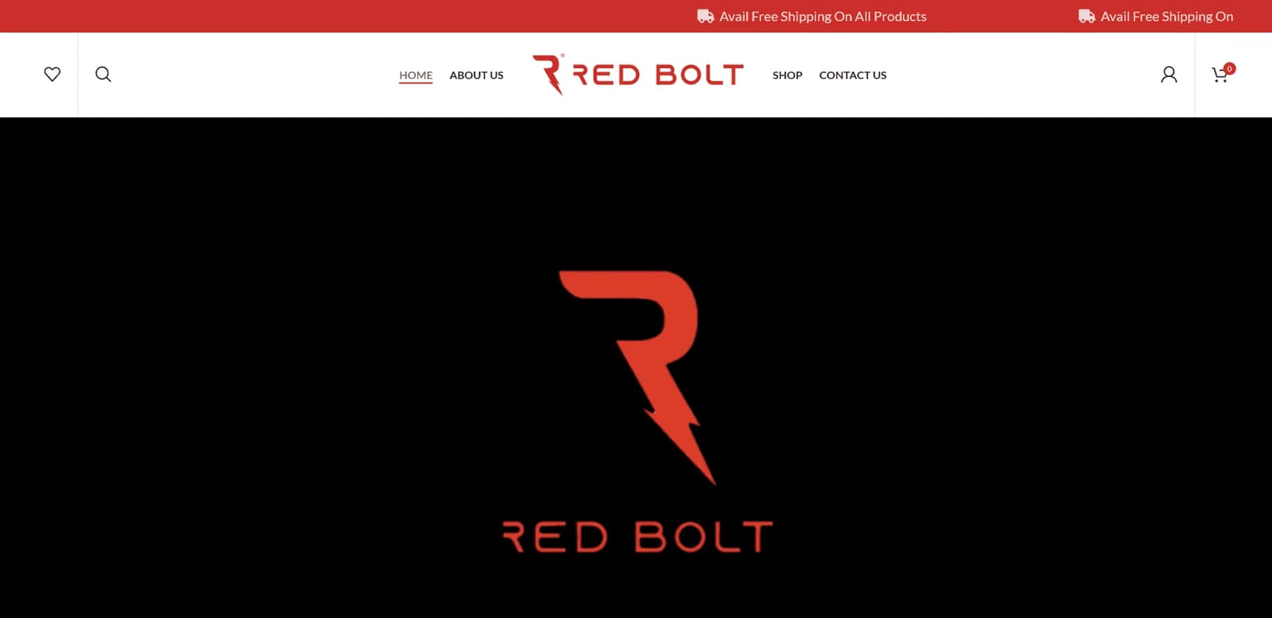 Redbolt website homepage design shown in a desktop browser