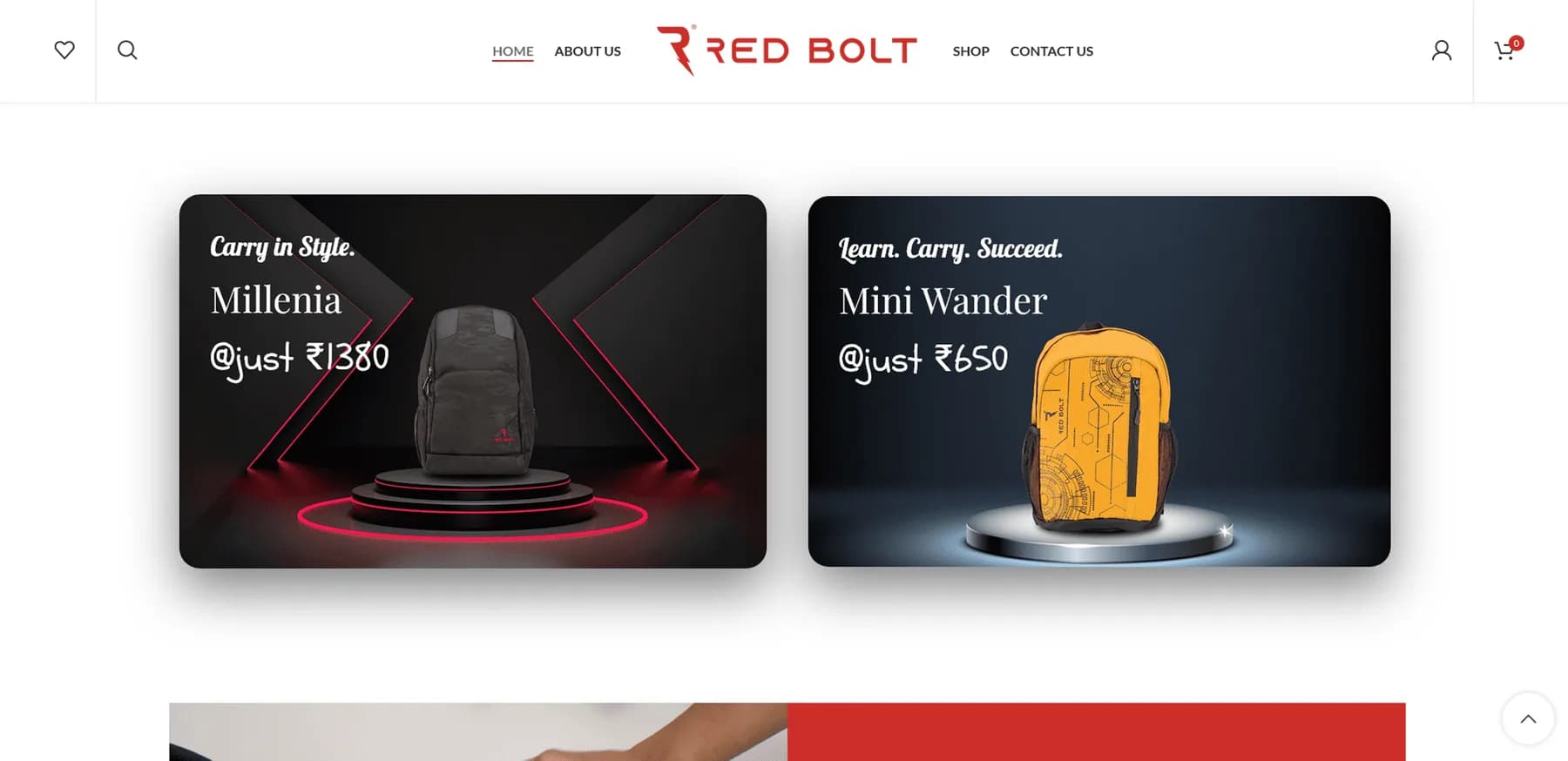 Redbolt responsive website design screen 1
