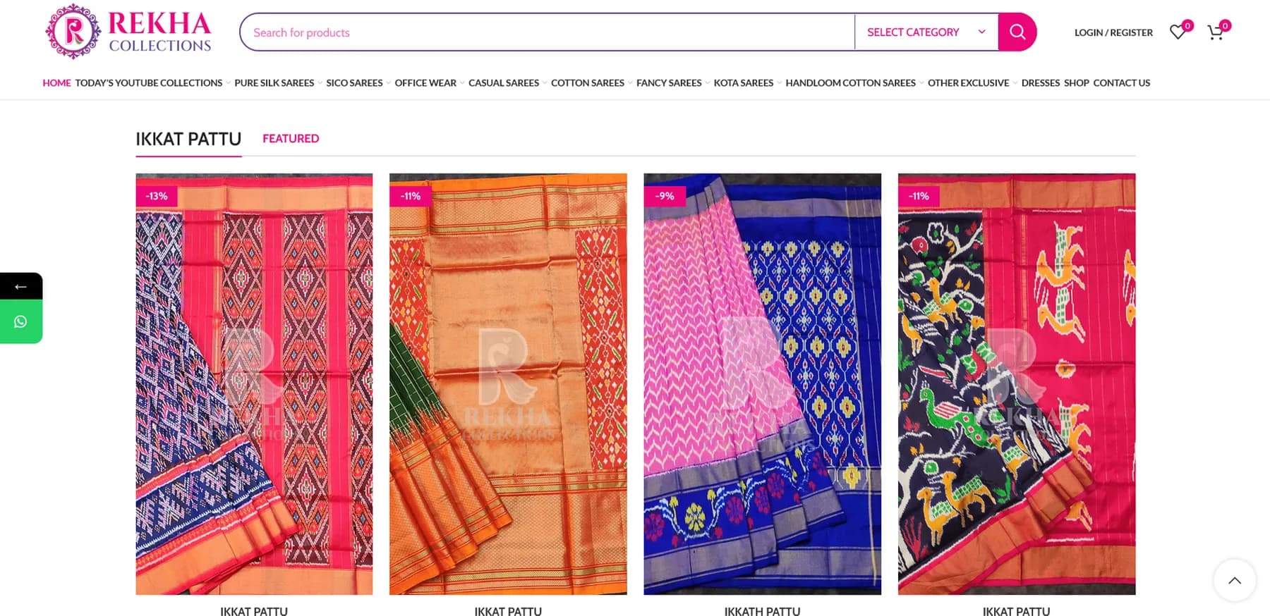Rekha Collections responsive website design screen 1
