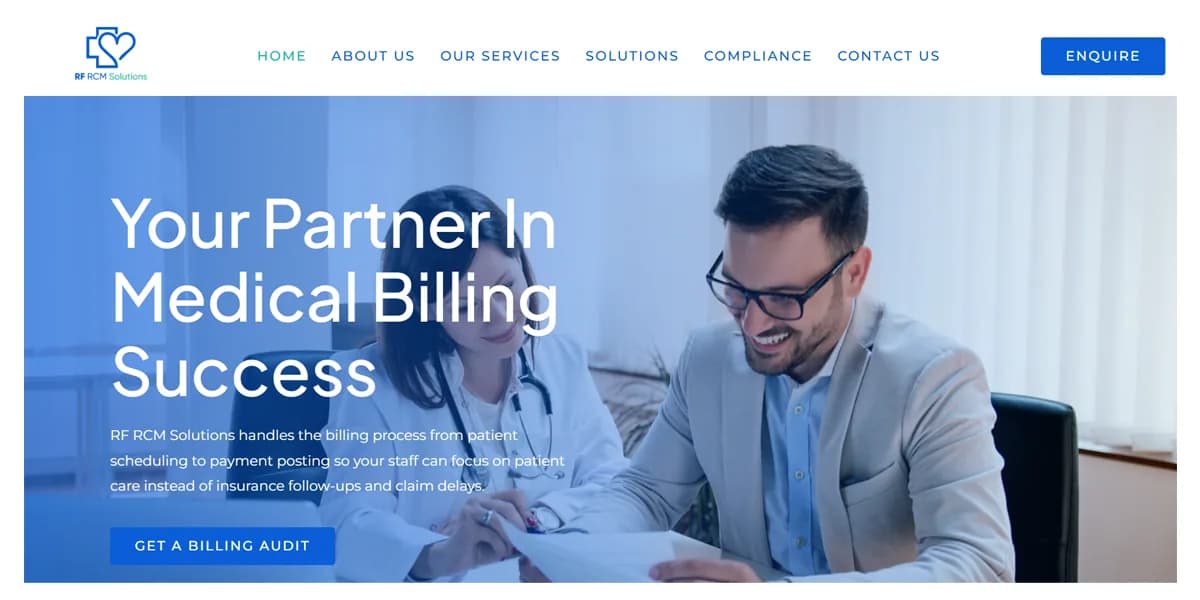 RF RCM Solutions website homepage design shown in a desktop browser