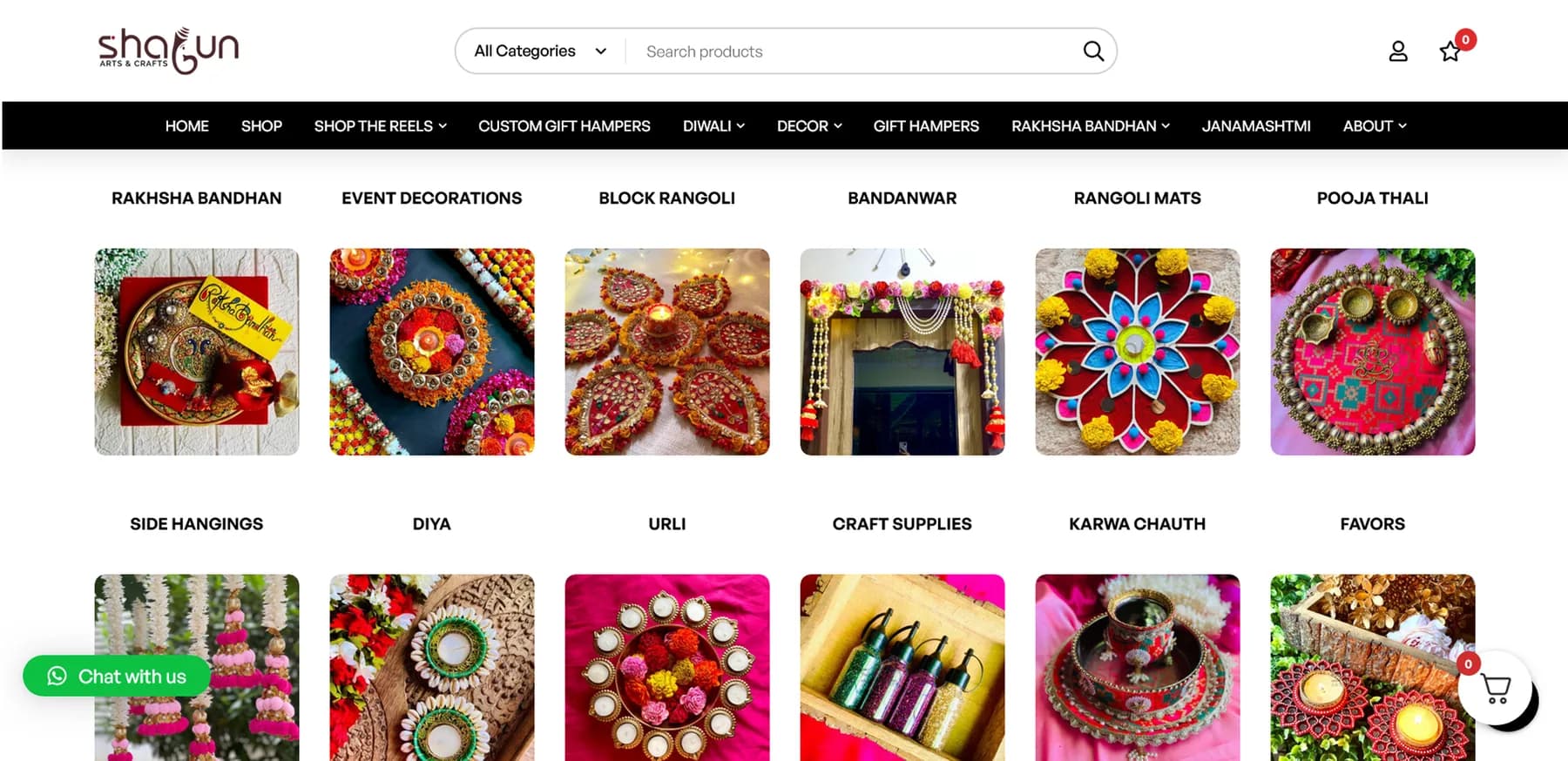 Shagun arts & crafts responsive website design screen 2