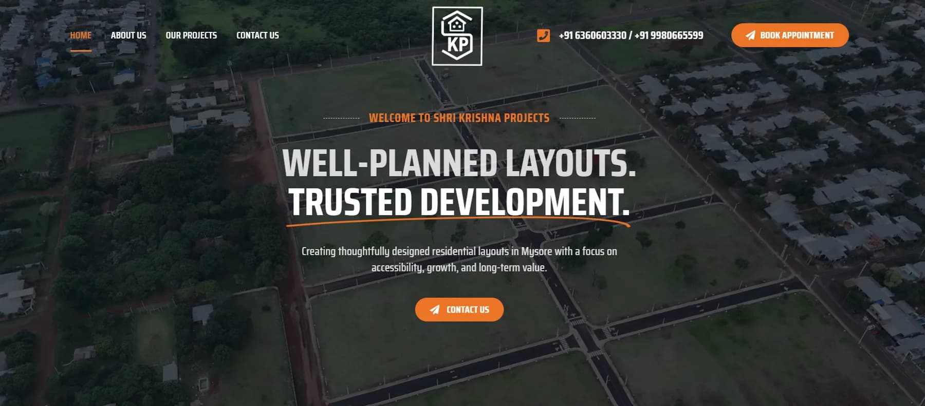 Shri Krishna Projects responsive website design screen 1