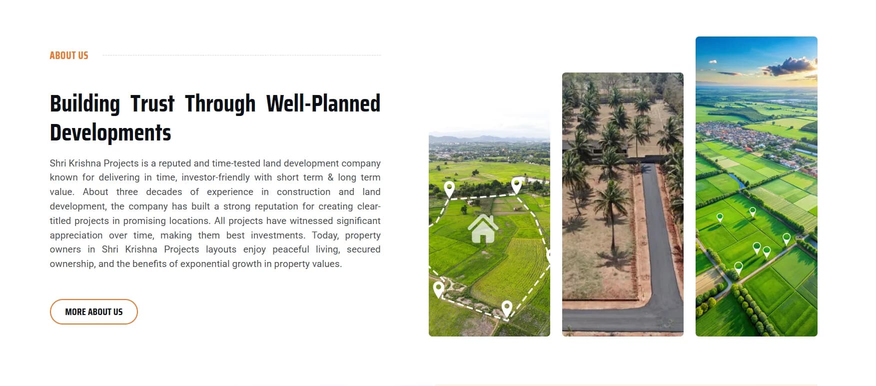 Shri Krishna Projects responsive website design screen 2