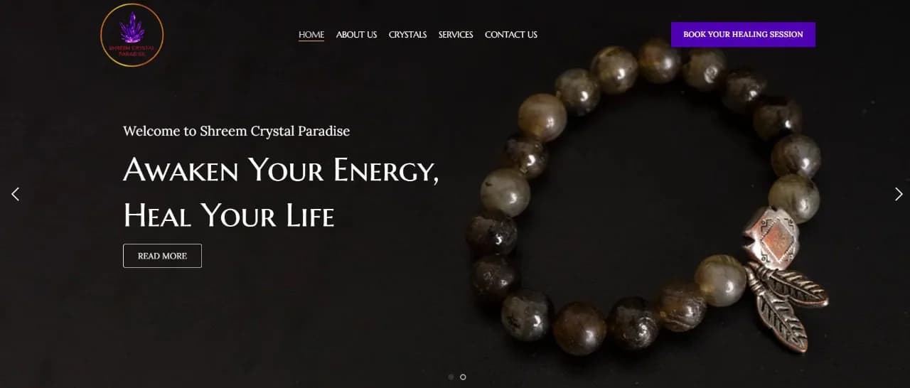 Shrreeshti Crystals responsive website design screen 2