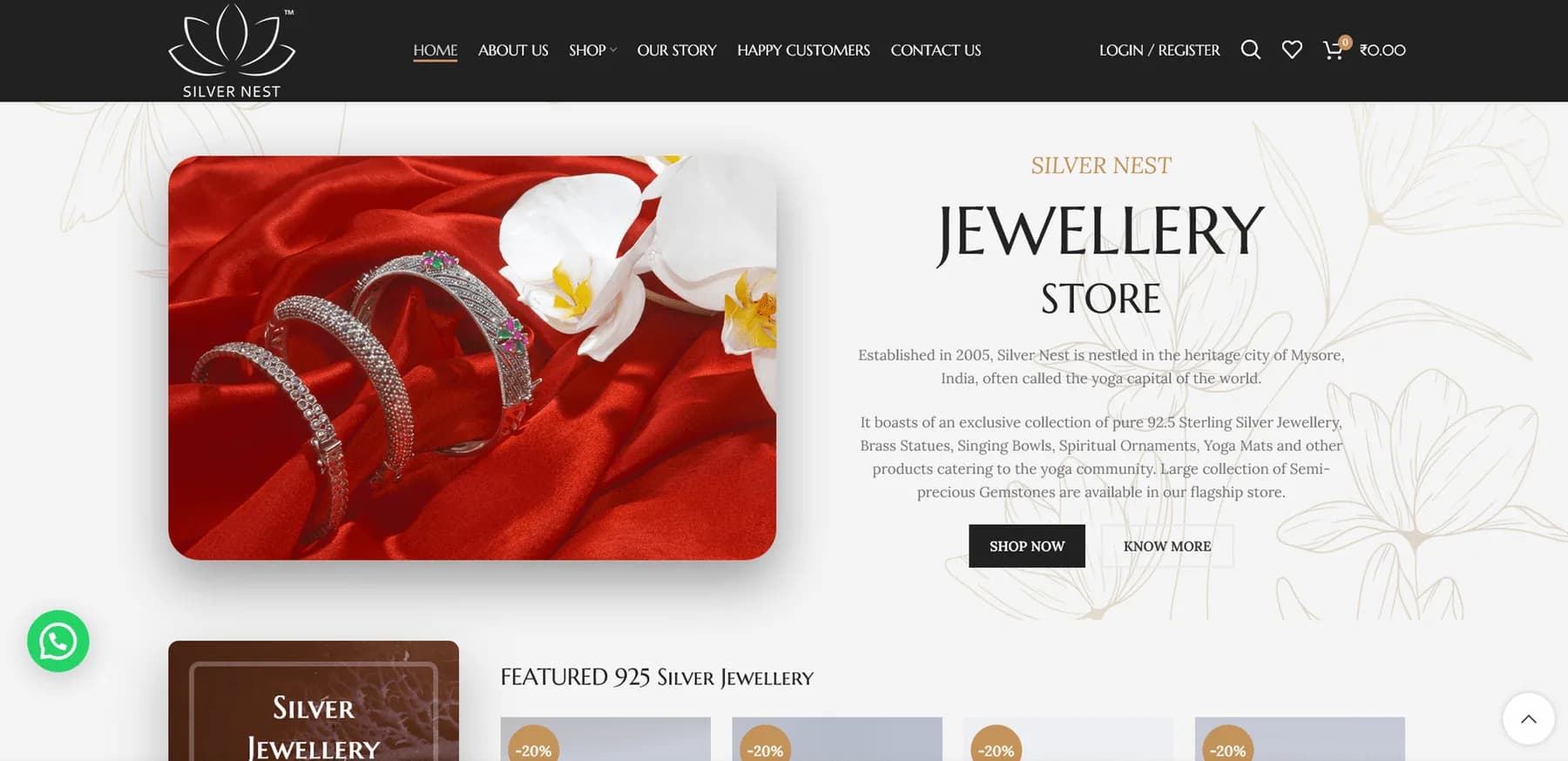 Silver Nest responsive website design screen 1