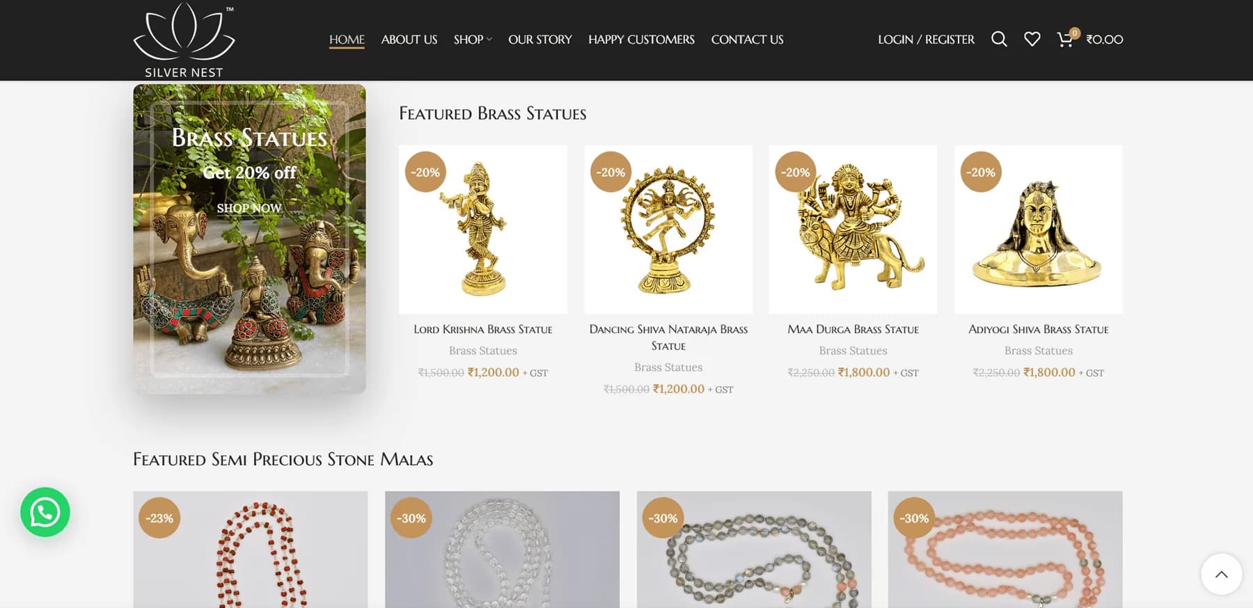 Silver Nest responsive website design screen 2
