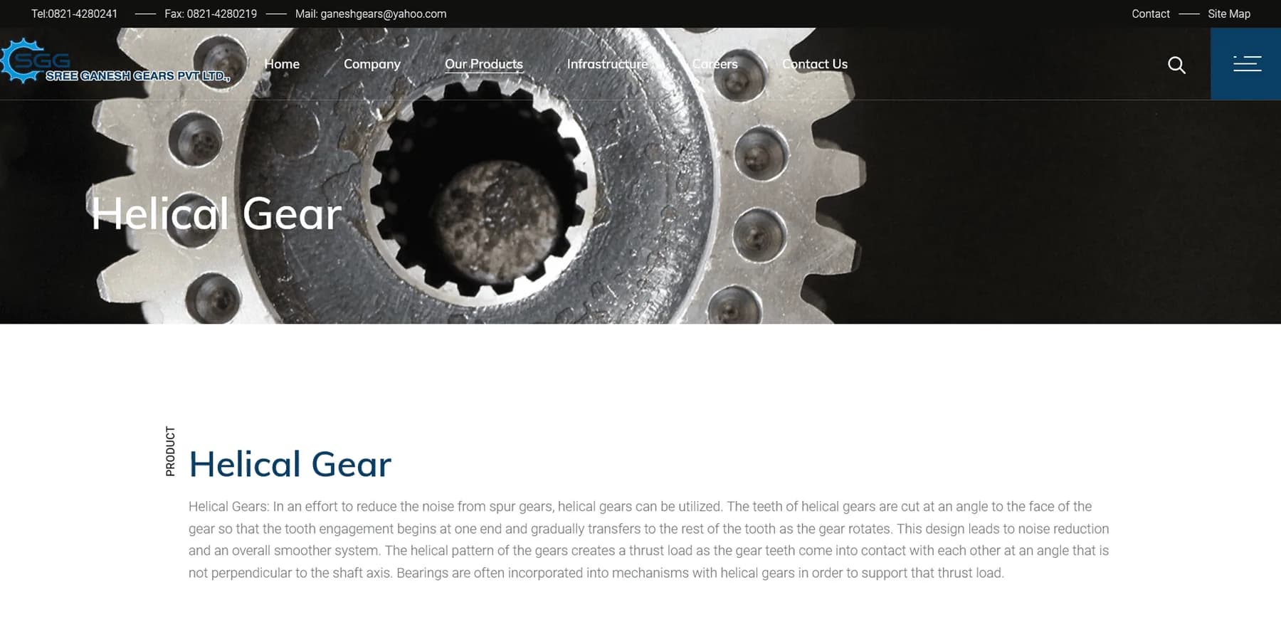 Sree Ganesh Gears Pvt Ltd responsive website design screen 2