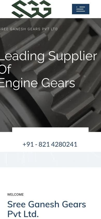Sree Ganesh Gears Pvt Ltd website shown at mobile viewport