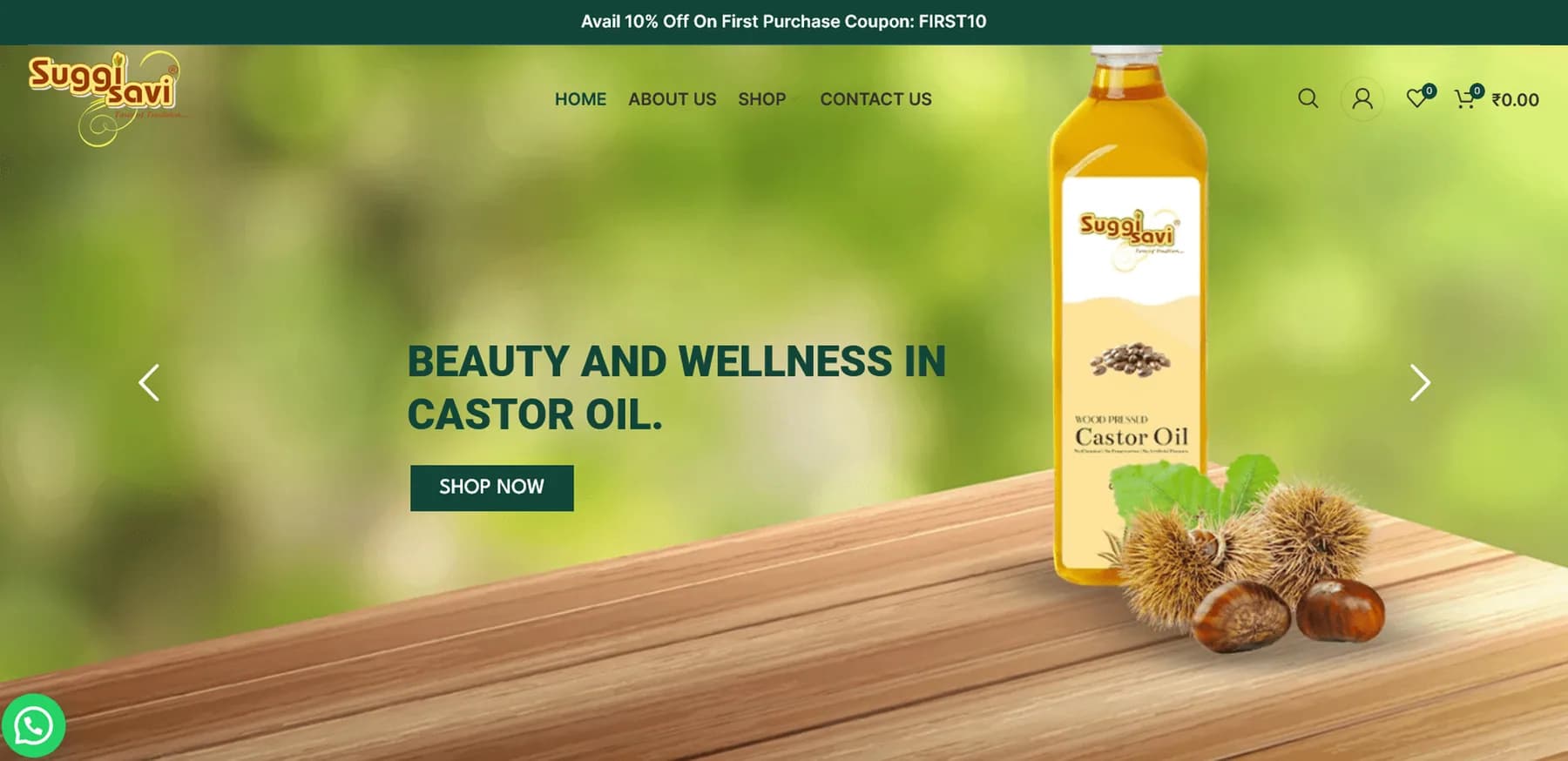Suggi Savi website homepage design shown in a desktop browser