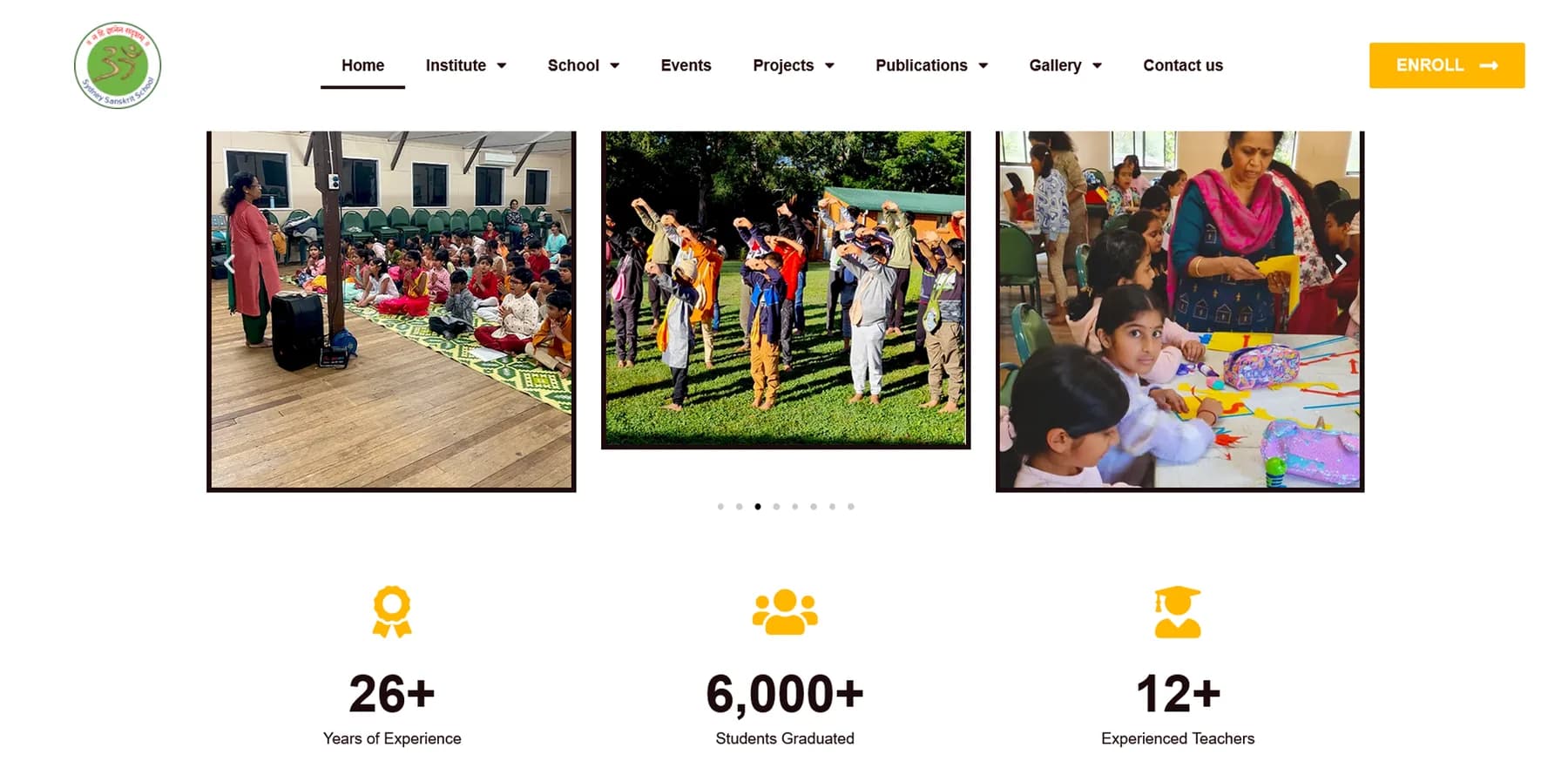 Sydney Sanskrit School responsive website design screen 2