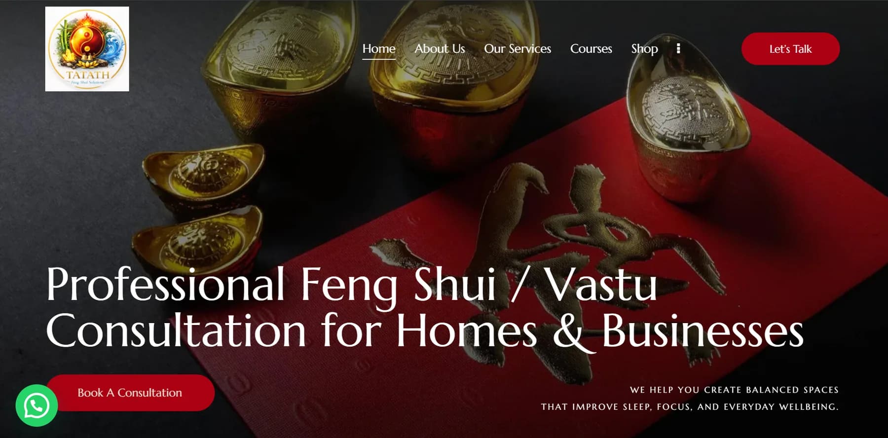 Tatath Feng Shui responsive website design screen 1