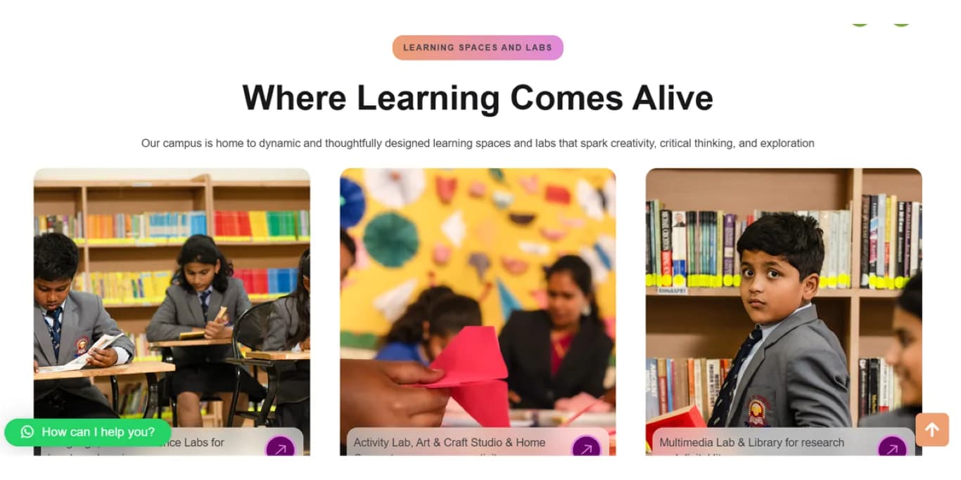 The Best Beginnings International Elementary School website homepage design shown in a desktop browser