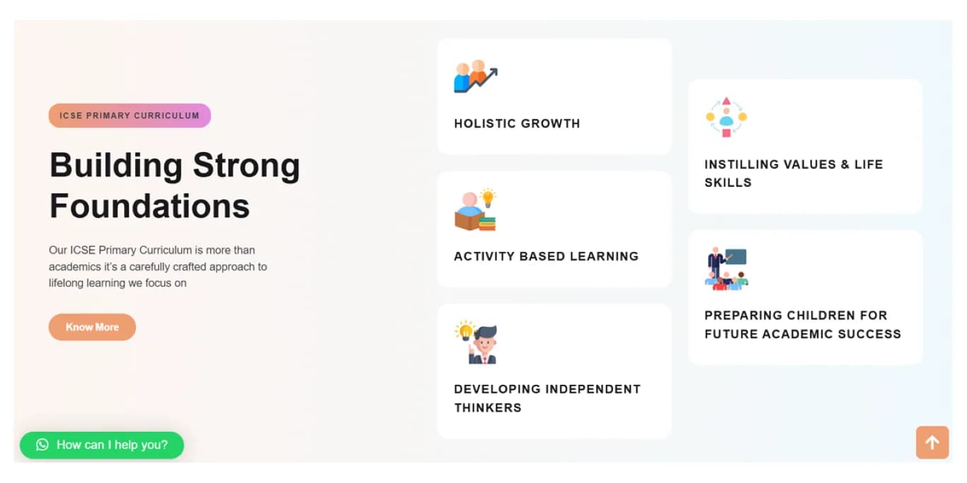 The Best Beginnings International Elementary School responsive website design screen 1
