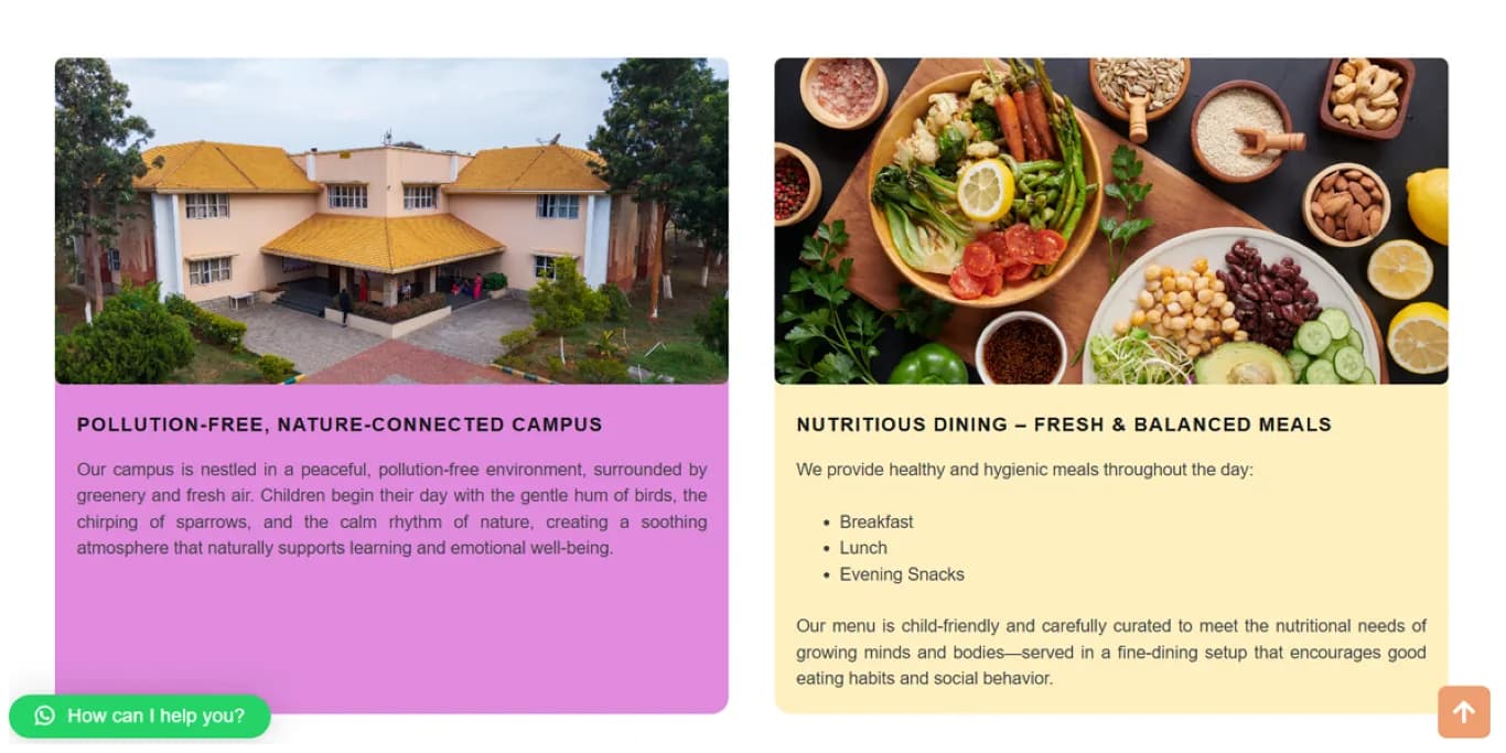 The Best Beginnings International Elementary School responsive website design screen 2