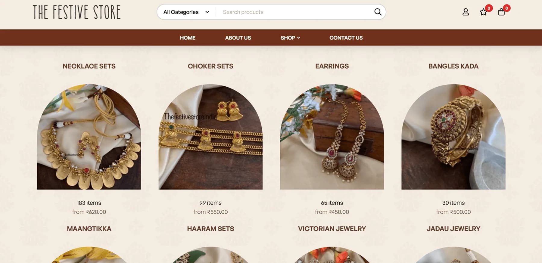 The Festive Store responsive website design screen 1