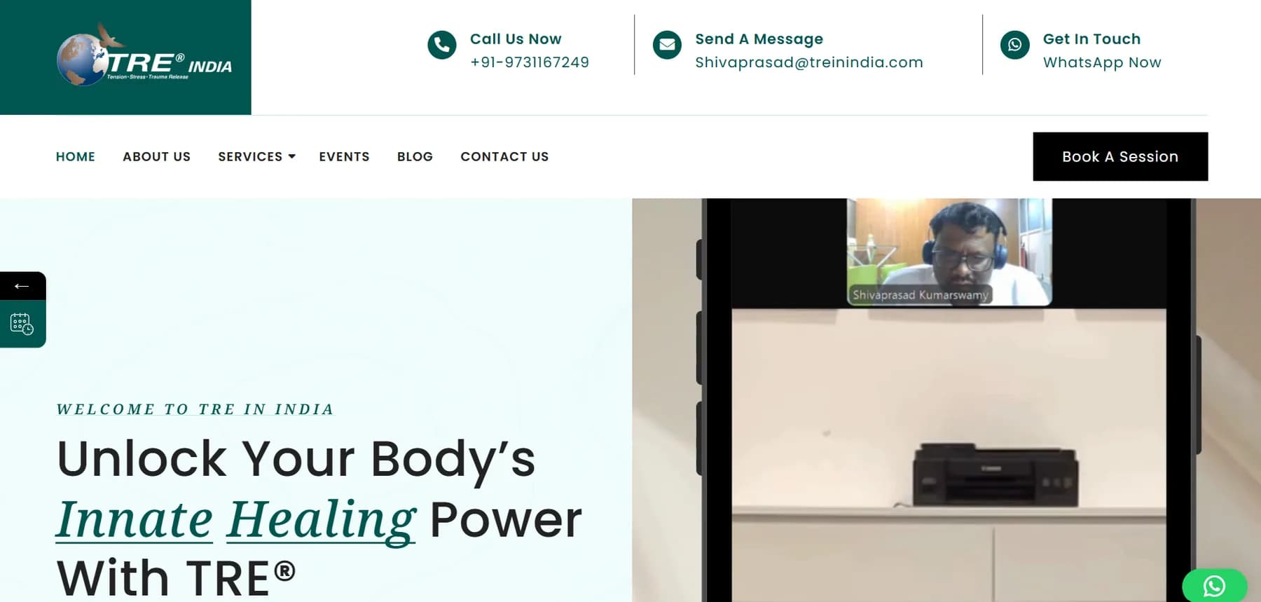 TRE® India responsive website design screen 1