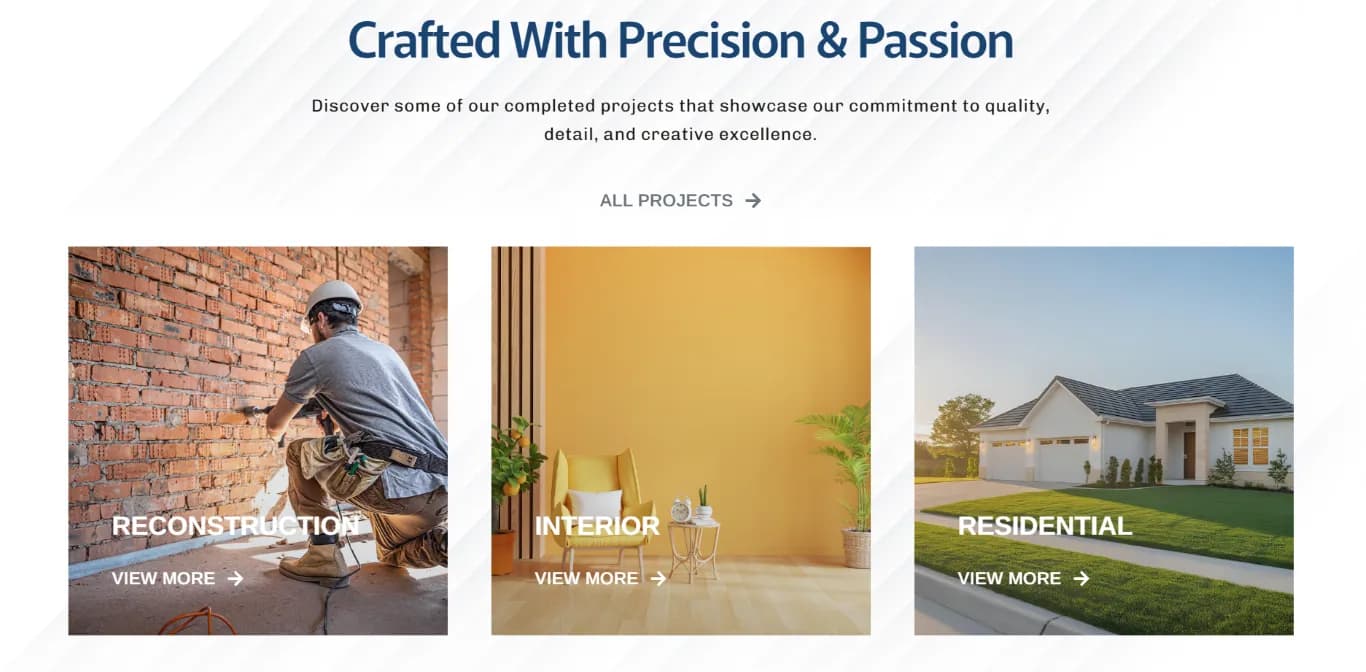 Ujjini Creations website homepage design shown in a desktop browser