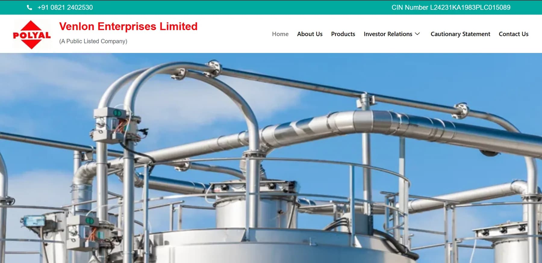 Venlon Enterprises Limited responsive website design screen 1