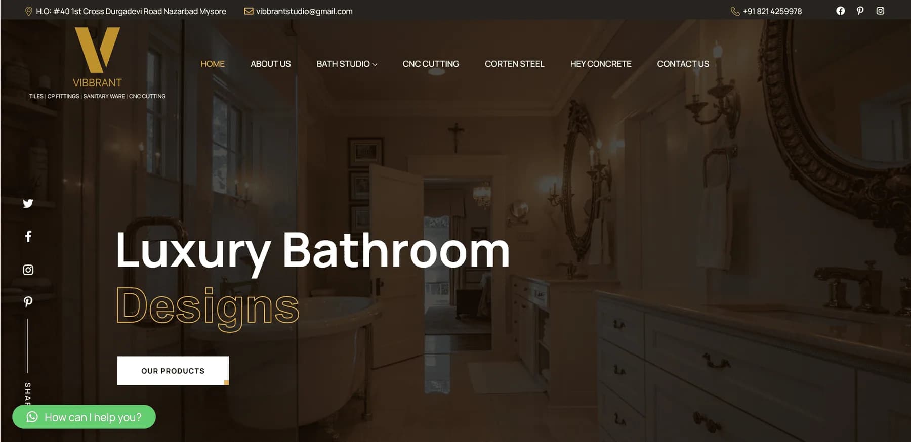 Vibbrant website homepage design shown in a desktop browser