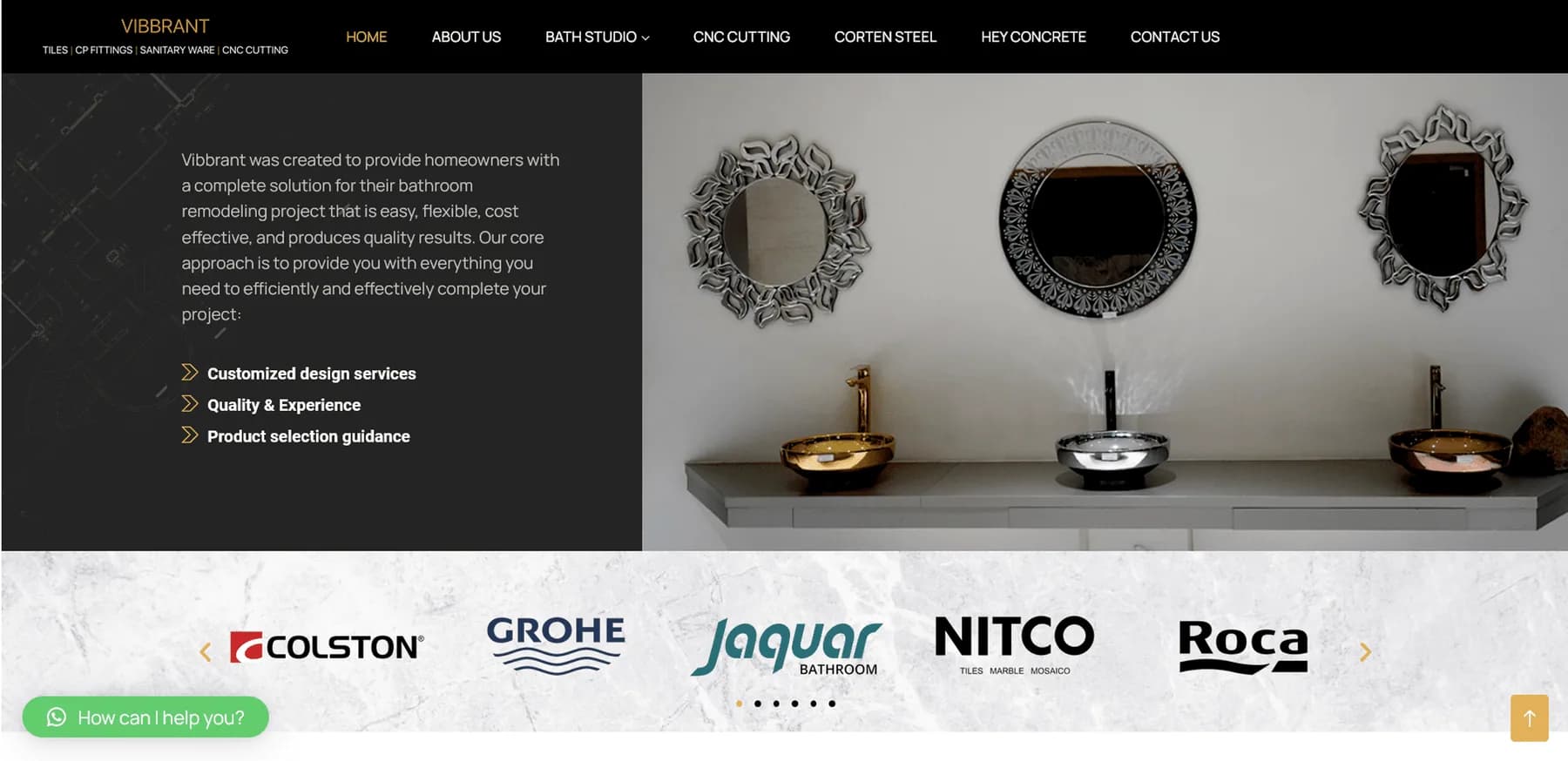 Vibbrant responsive website design screen 1