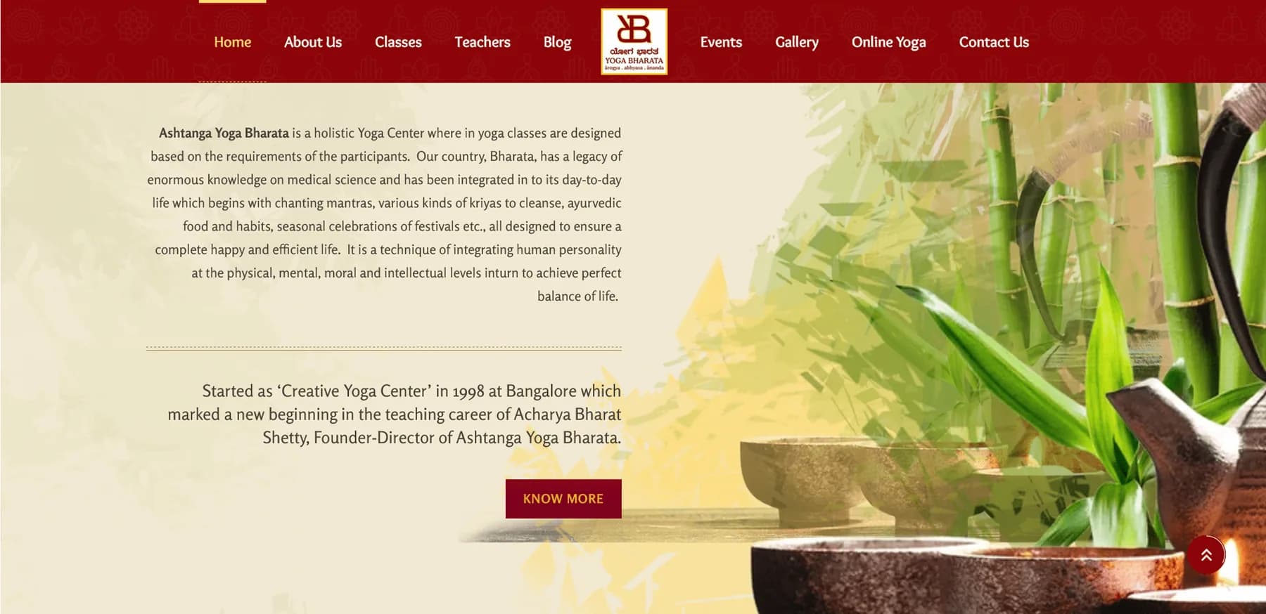 Yoga Bharata responsive website design screen 2